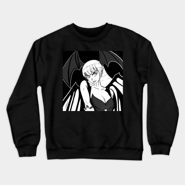 vampire succubus woman monster of the dark ecopop Crewneck Sweatshirt by jorge_lebeau